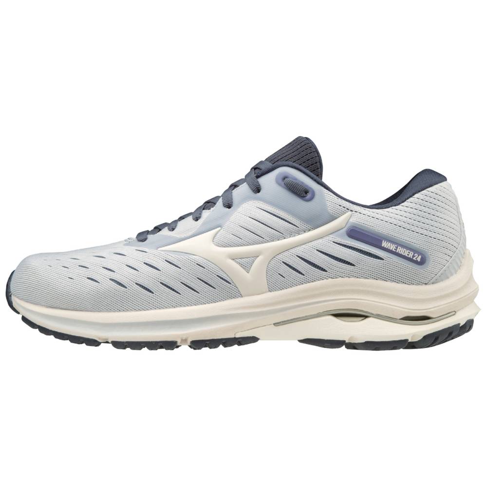 Sapatilhas Running Mizuno Wave Rider 24 - Mulher - Branco/Roxo - ETVMZ1239